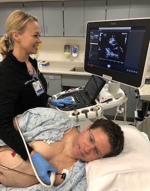 Patient receiving an ultrasound