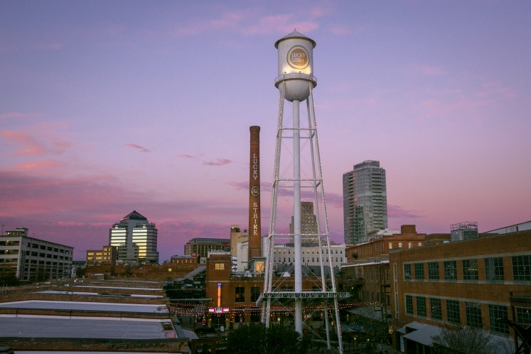 Downtown Durham at night