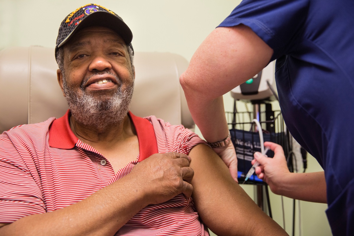 Patient receiving vaccine