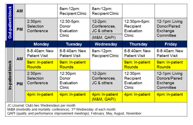 daily schedule