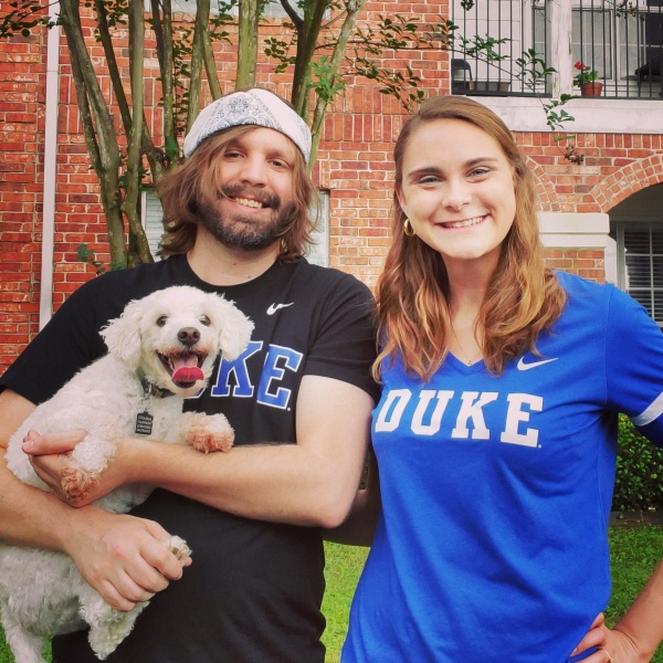 Anna Strasma with her partner and dog