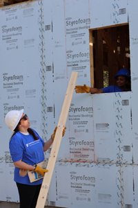 Staff member Anna on Habitat Project