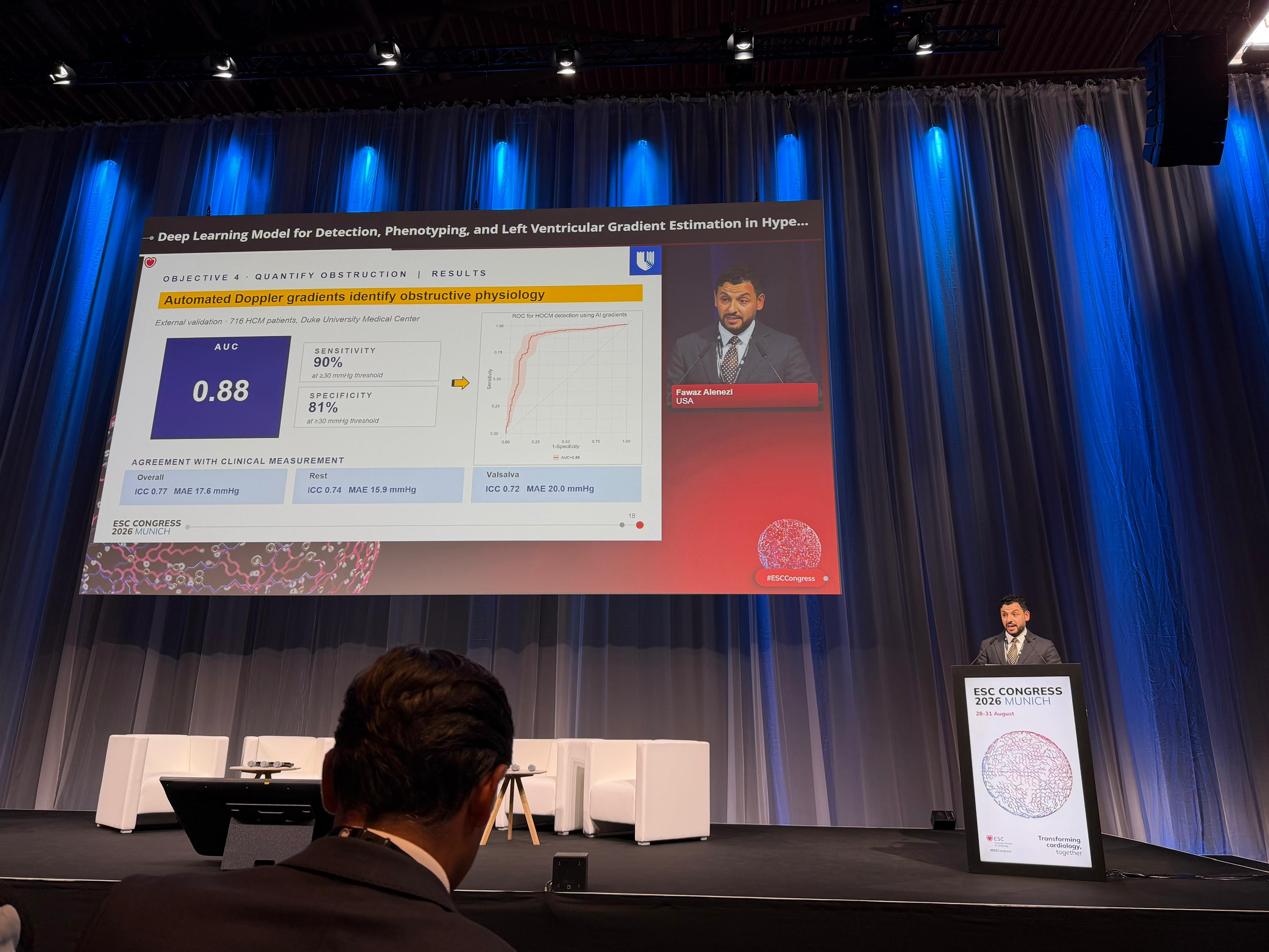 Dr. Fawaz Alenezi presenting at 2026 European Society of Cardiology Congress
