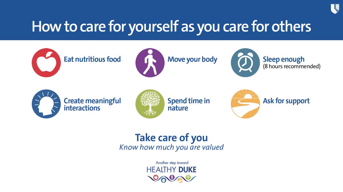 How to care for yourself as you care for others graphic