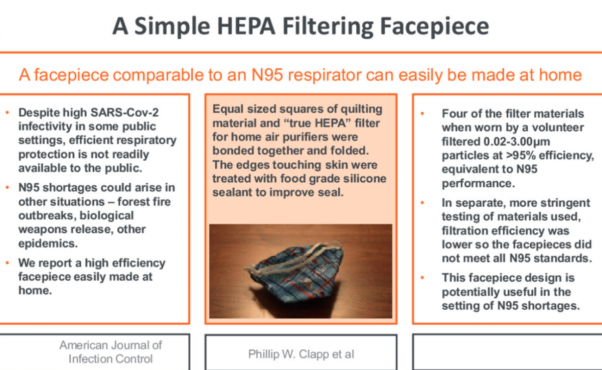 a simple HEPA filtering facepiece