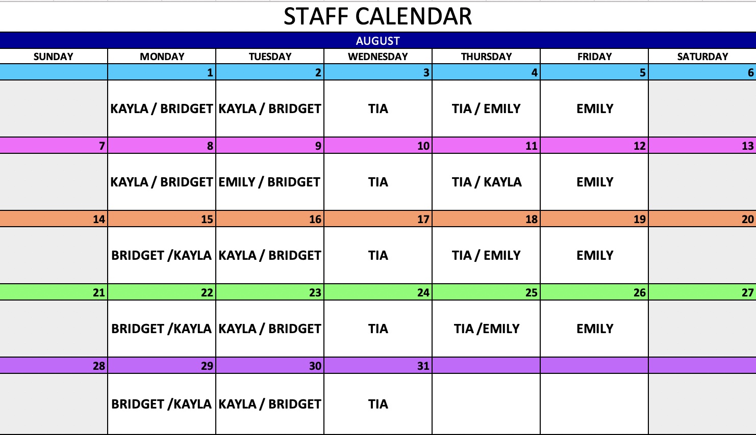 August MedRes Calendar