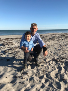 Casarett and son on beach