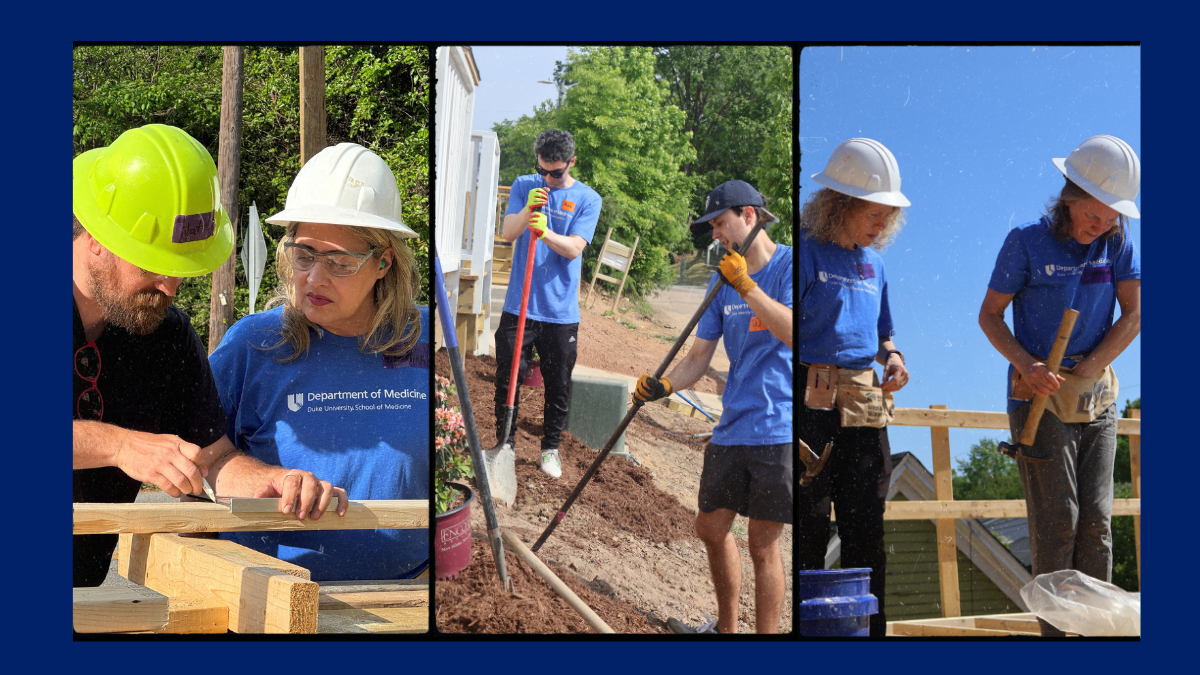Faculty, staff and residents on Habitat Project