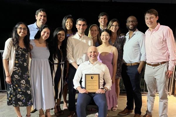 Awardee, Dr. Kappus flanked by GI fellows 