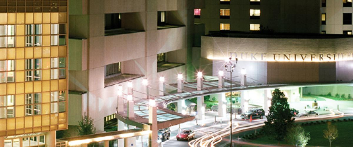 Duke Hospital at night