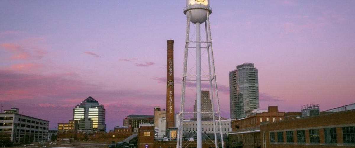 Downtown Durham at night