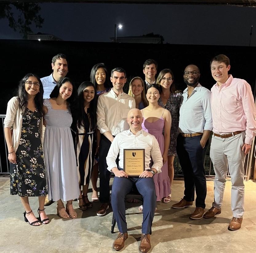 Awardee, Dr. Kappus flanked by GI fellows 