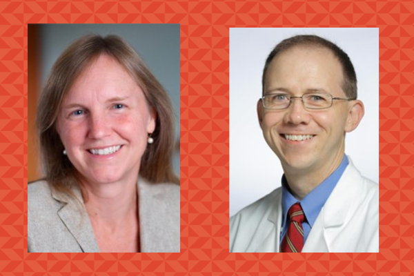 Drs. Holley and Wyatt's headshots on an orange background