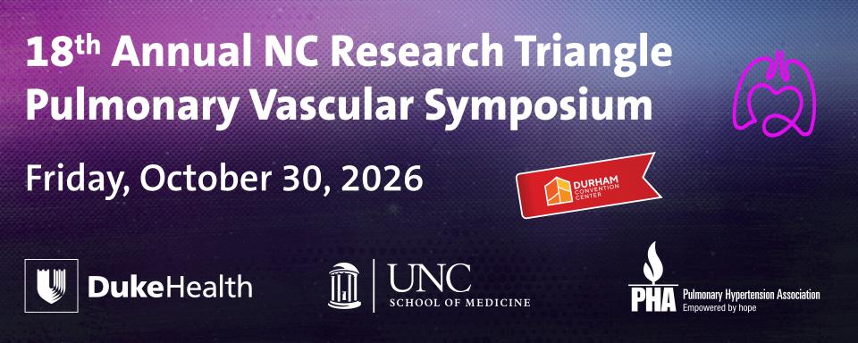 18th annual NC research triangle Pulmonary Vascular Symposium Banner