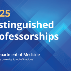 DOM 2025 Distinguished Professorships blue graphic