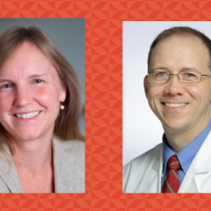 Drs. Holley and Wyatt's headshots on an orange background